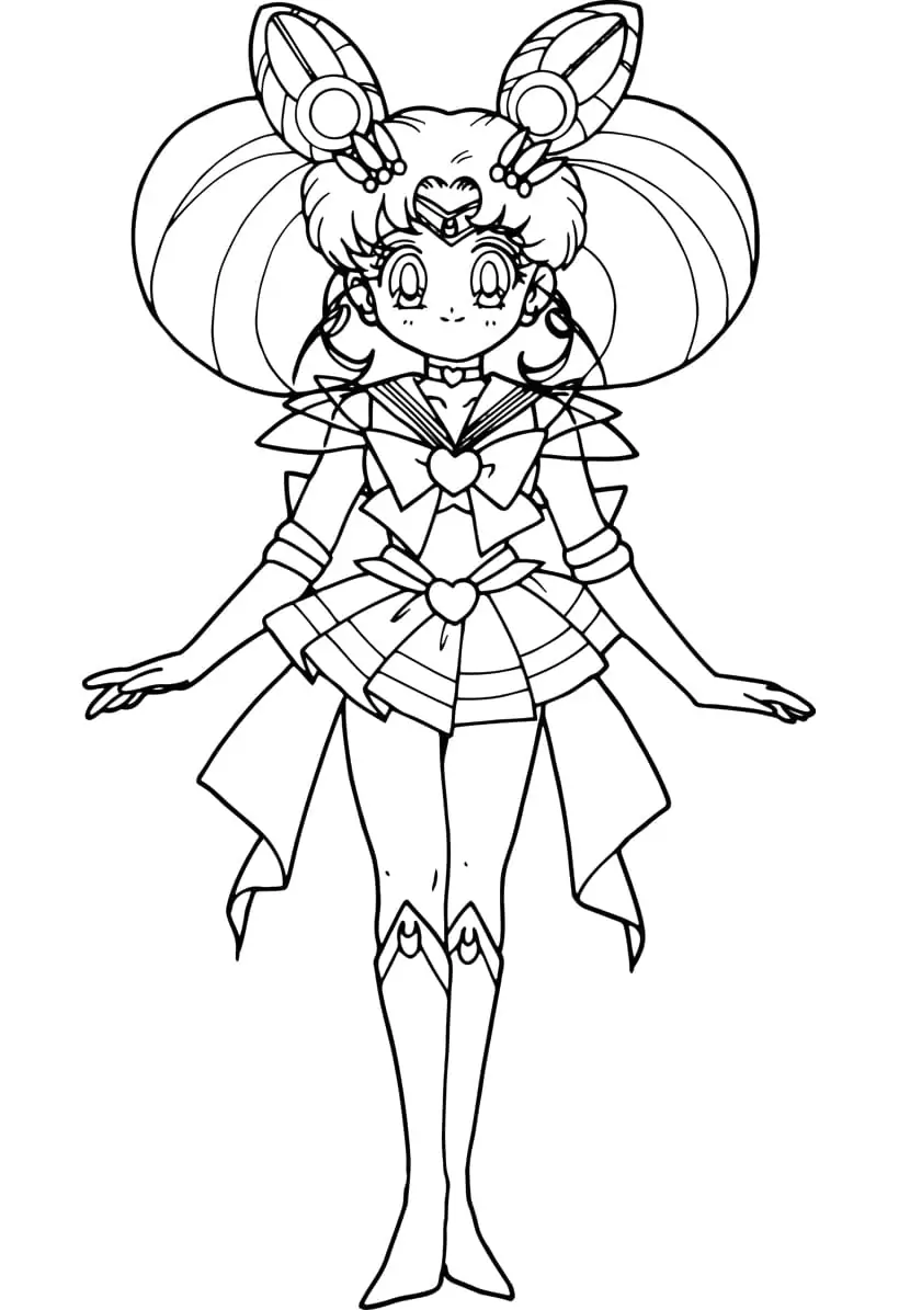 Chibiusa is Happy Coloring Page - Free Printable Coloring Pages for Kids