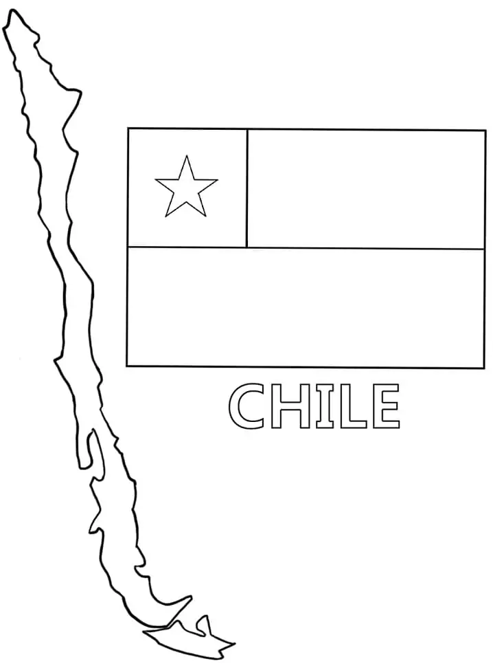 Chile Map and Flag