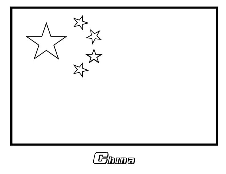 Flag of China Färbung Seite - Kostenlose druckbare Malvorlagen für Kinder
