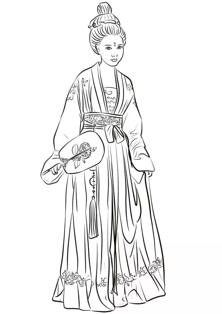 Chinese Woman Wearing Hanfu