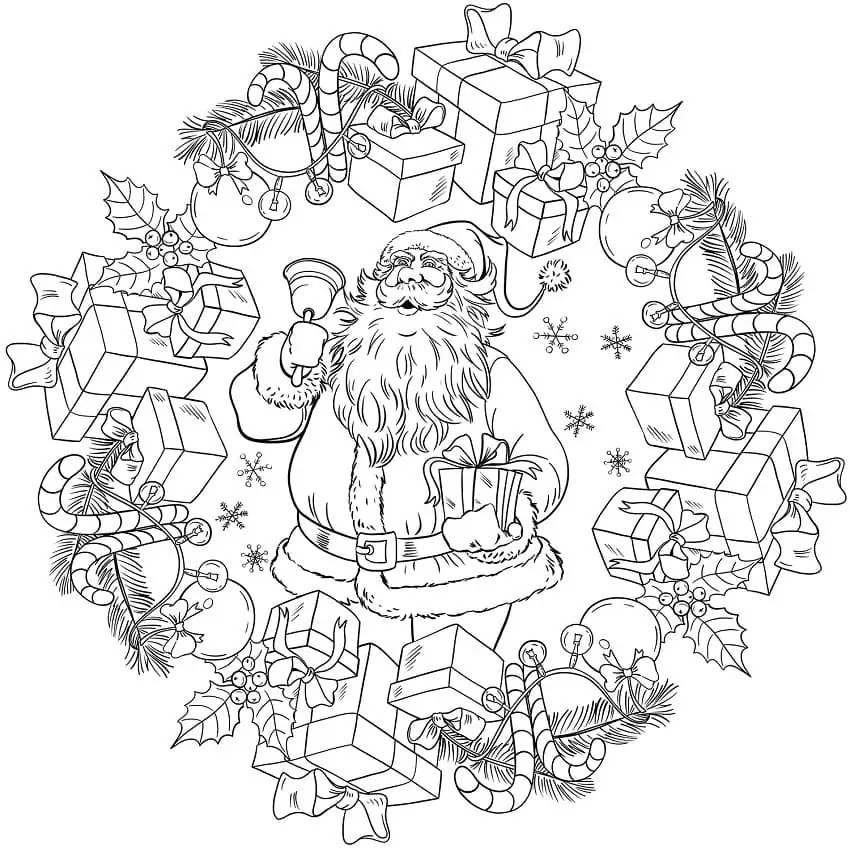 Christmas Mandala with Santa
