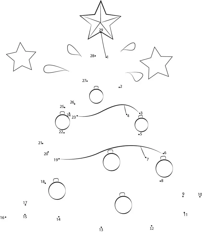 Christmas Tree Dot to Dots for Free