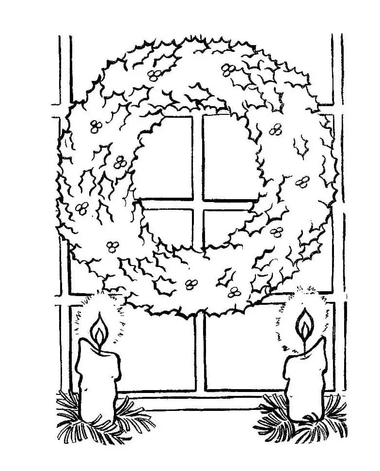 Christmas Wreath and Candles