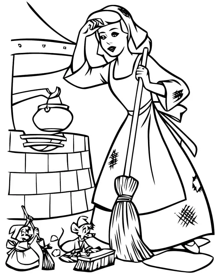 Cinderella Doing Housework