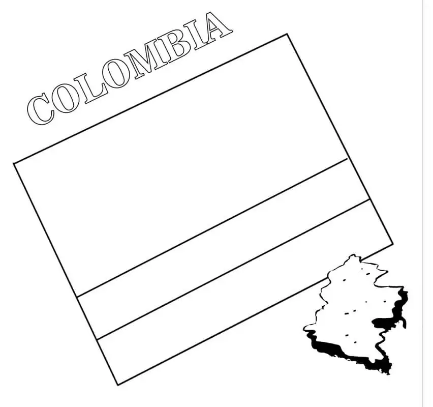Flagge und Karte von Kolumbien