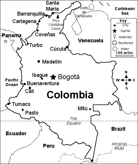 Kolumbien Karte