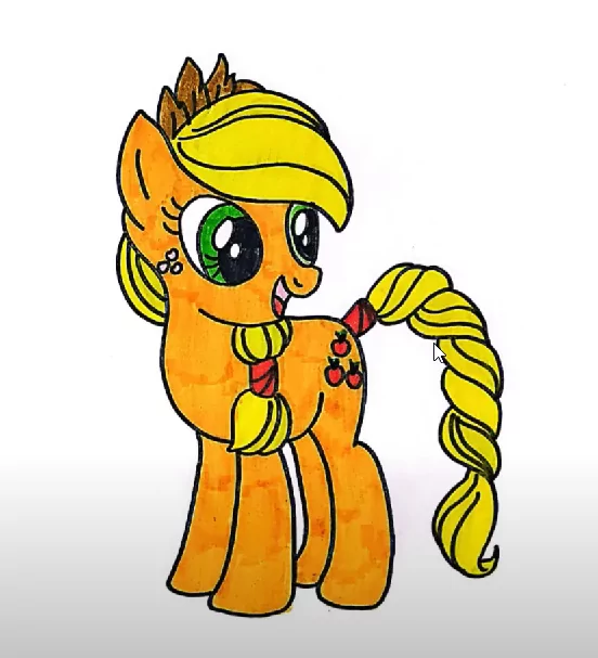 Colored Apple Jack from My Little Pony Coloring Page