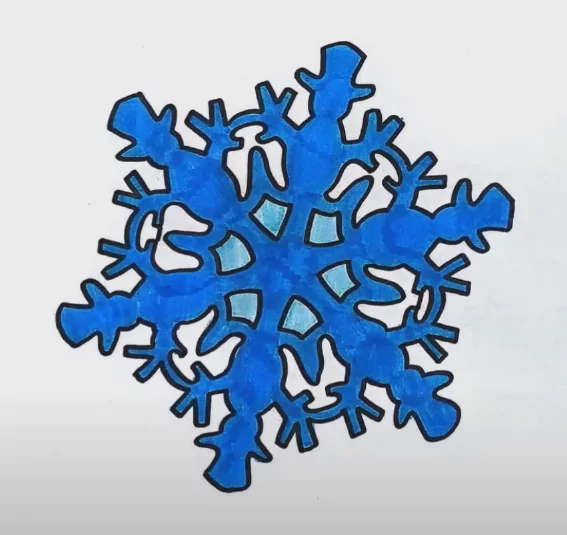 Colored Christmas Snowflake Coloring Page
