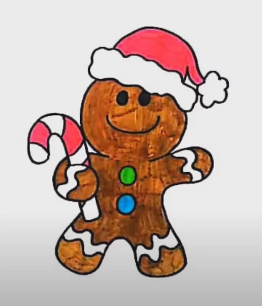 Colored Gingerbreadman Coloring Page