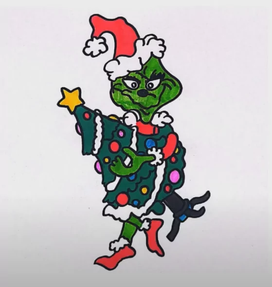 Colored Grinch Coloring Page