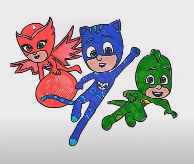 Colored PJ Masks Coloring Page