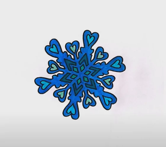 Colored Snowflake Coloring Page