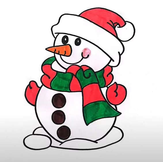 Colored Snowman Coloring Page