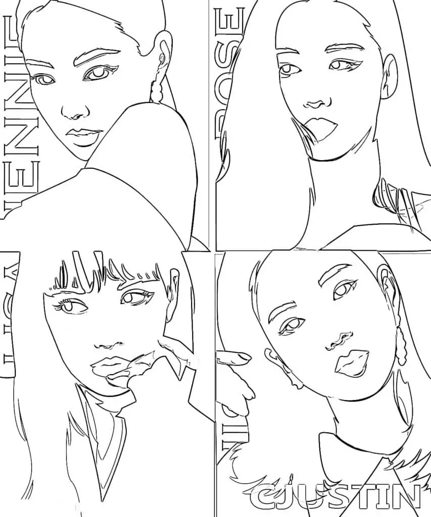 Cool Blackpink Coloring Page - Free Printable Coloring Pages for Kids