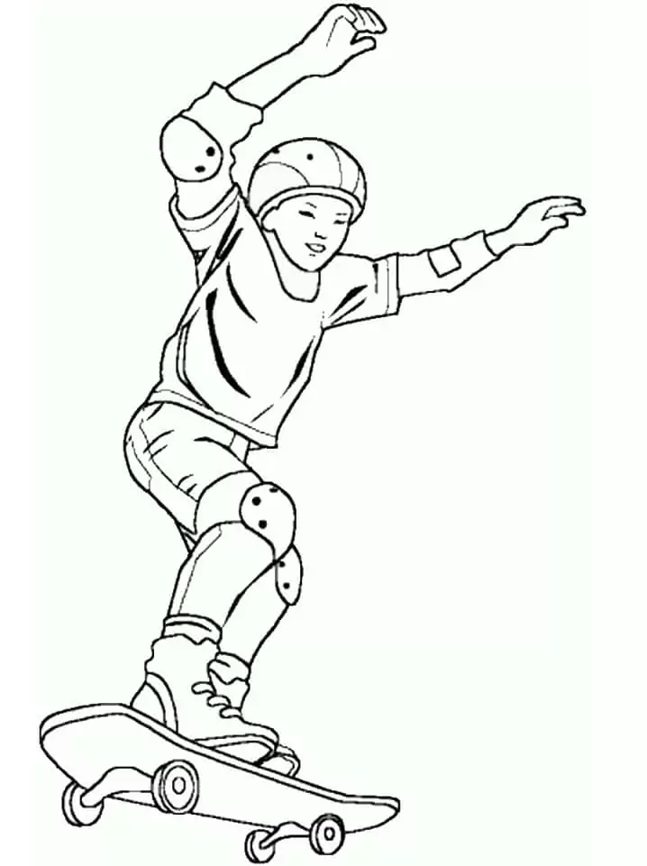 Cool Boy on Skateboard
