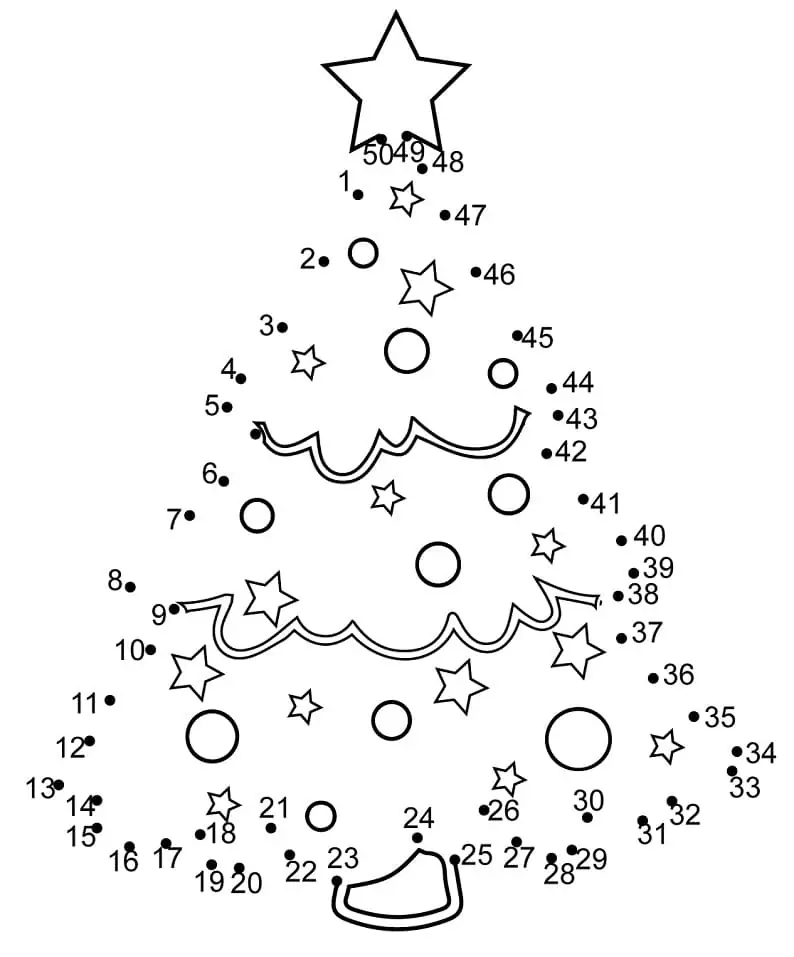 A Christmas Tree Dot To Dots