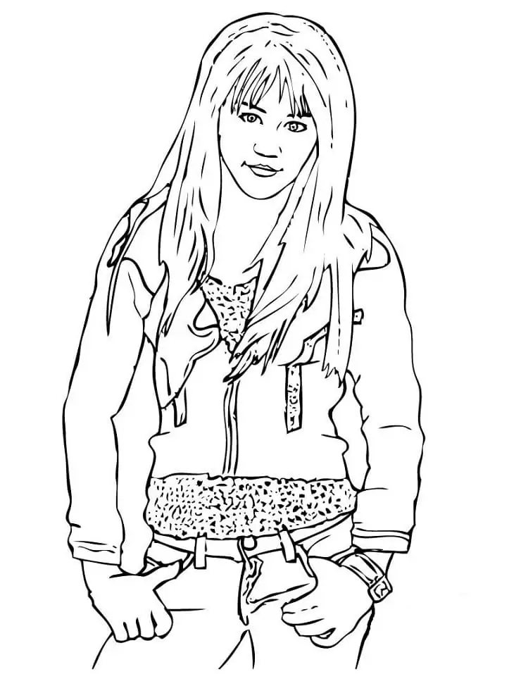 Hannah Montana 2 Coloring Page - Free Printable Coloring Pages for Kids