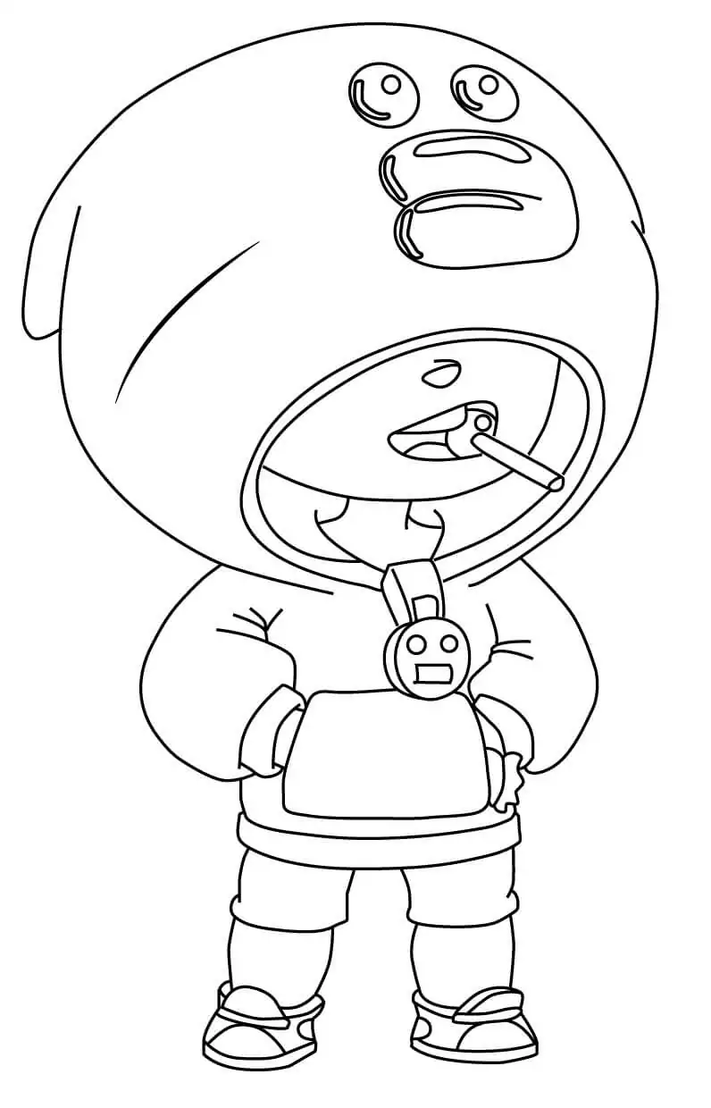 Cool Leon Brawl Stars - Coloring Pages