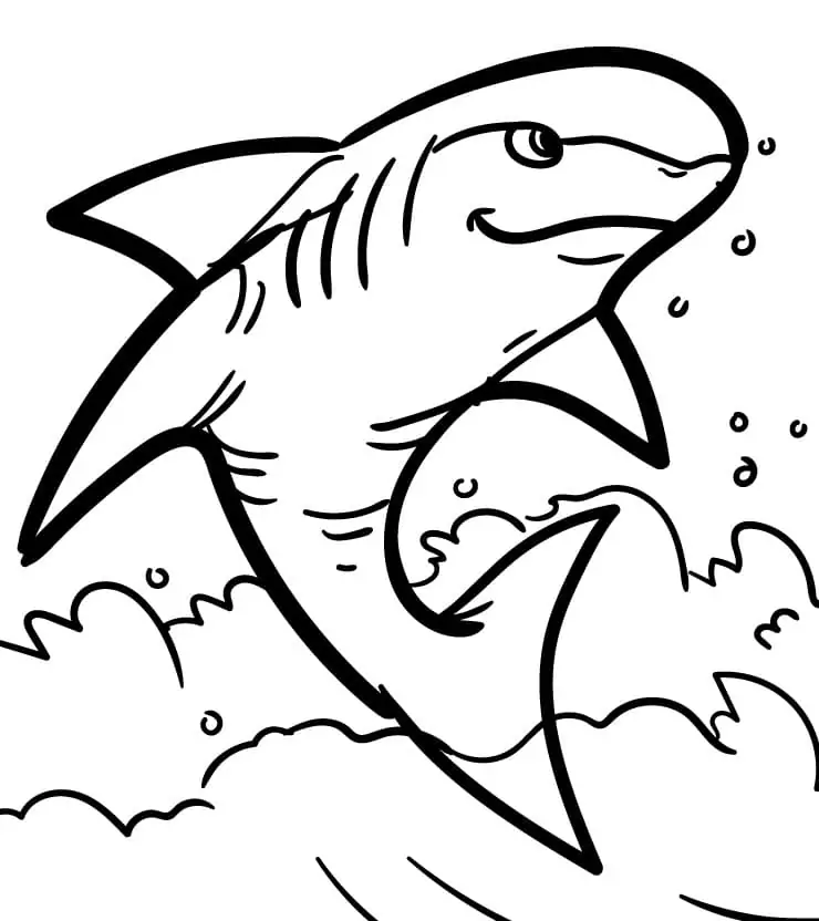 Cool Shark Coloring Page - Free Printable Coloring Pages for Kids