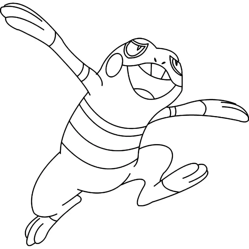 croagunk coloring page in pdf pokemon