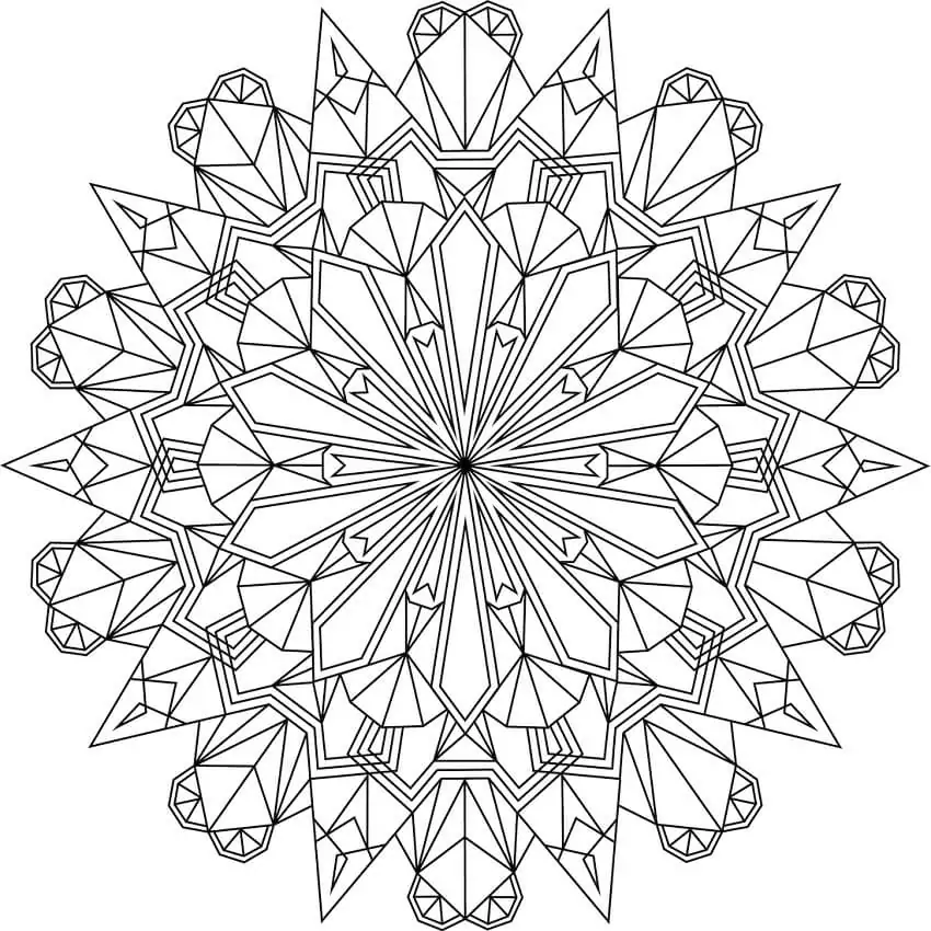 Simple Crystal Coloring Page - Free Printable Coloring Pages for Kids