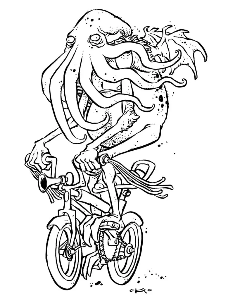 Cthulhu Riding Bicycle