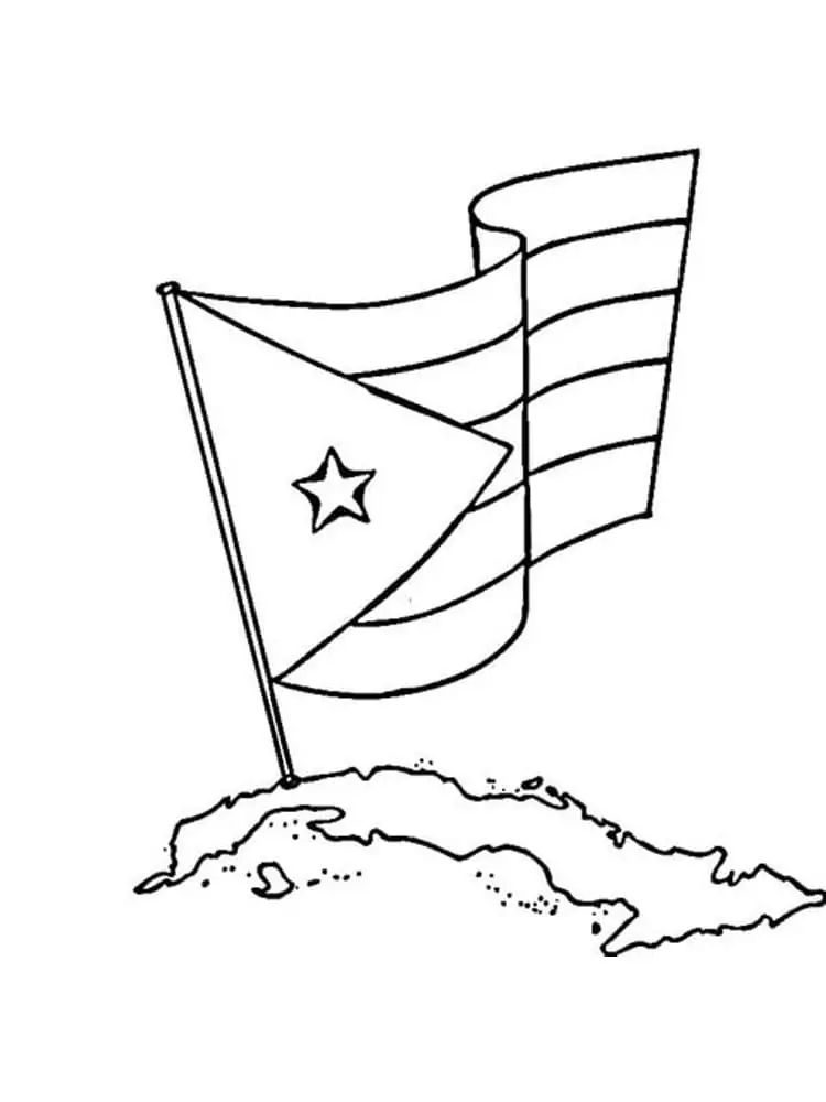 Cuba Flag and Map