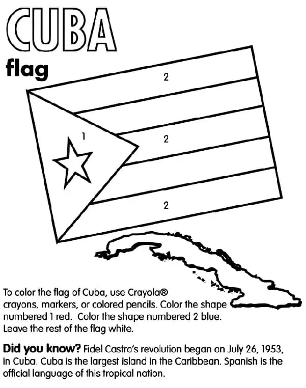 Cuba Map and Flag