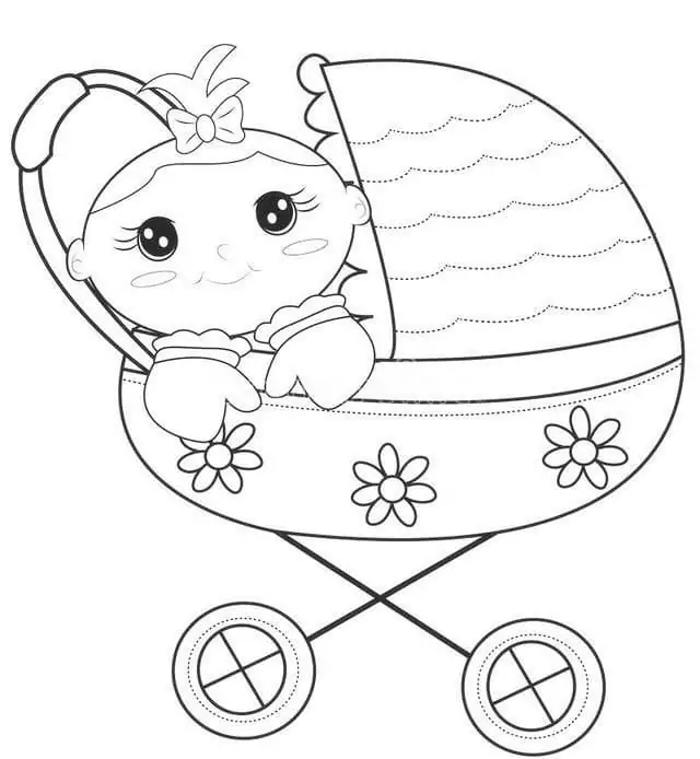 Niedliches Baby im Kinderwagen