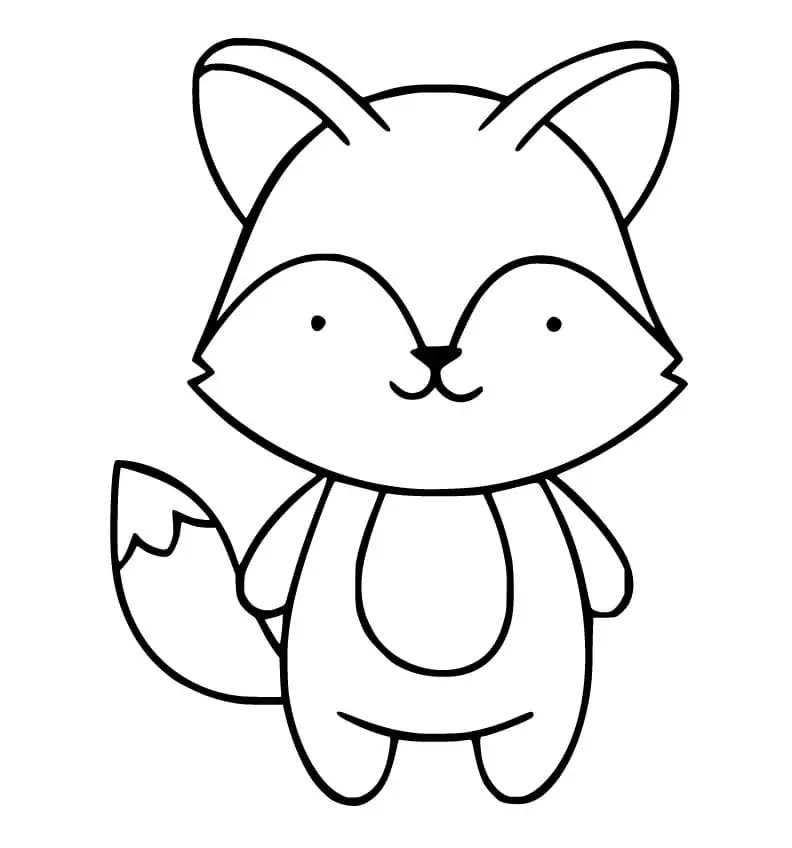 Cute Fox 2 Coloring Page - Free Printable Coloring Pages for Kids