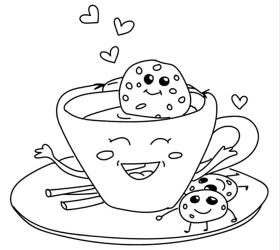 24+ Cute Hot Chocolate Coloring Page