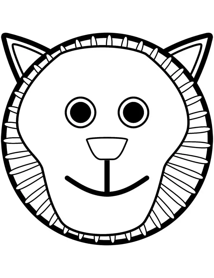 Cute Lion Head Coloring Page - Free Printable Coloring Pages for Kids