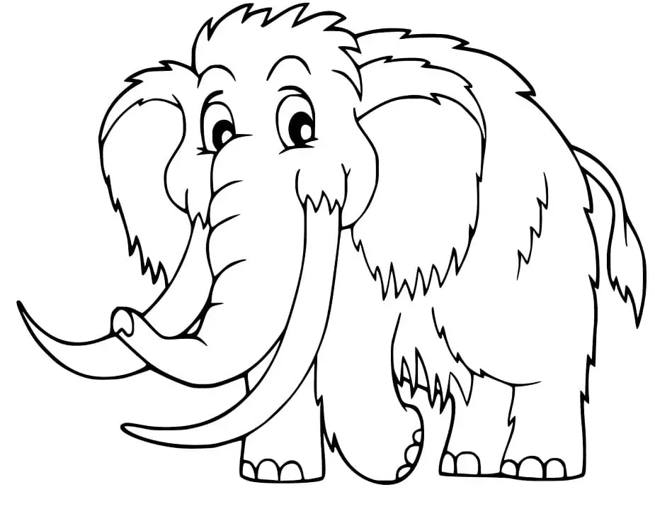 Funny Mammoth Coloring Page - Free Printable Coloring Pages for Kids