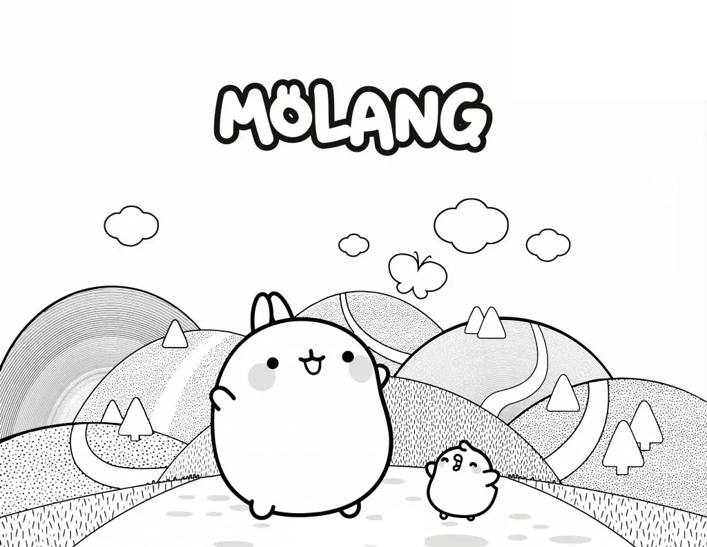 Cute Molang and Piu-Piu