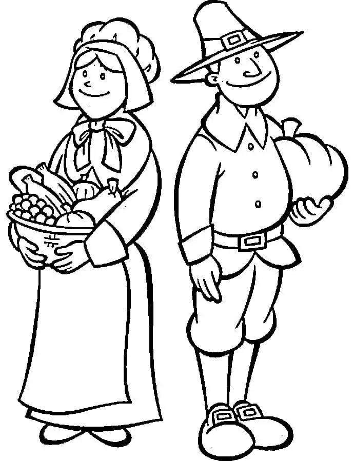 Cute Pilgrim Couple