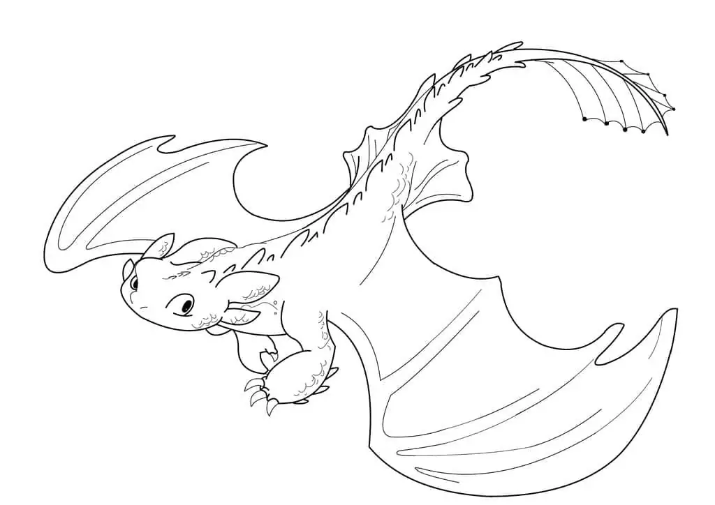 Cute Toothless Flying Coloring Page - Free Printable Coloring Pages for ...