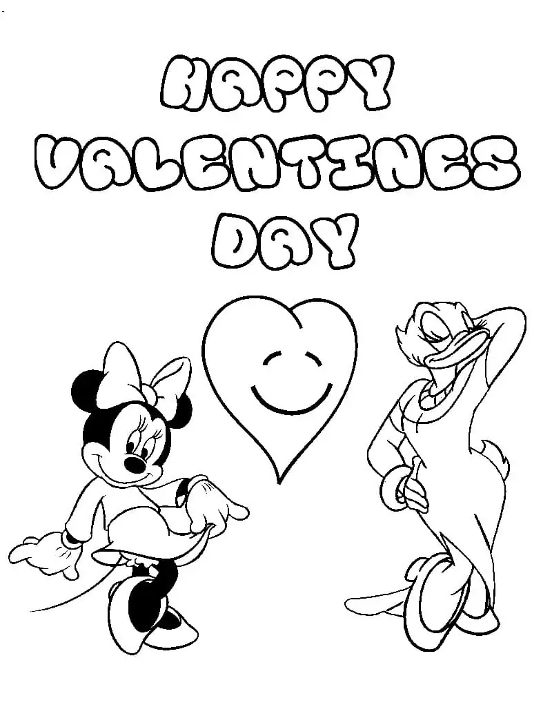 Gänseblümchenente und Minnie Maus Disney Valentinstag