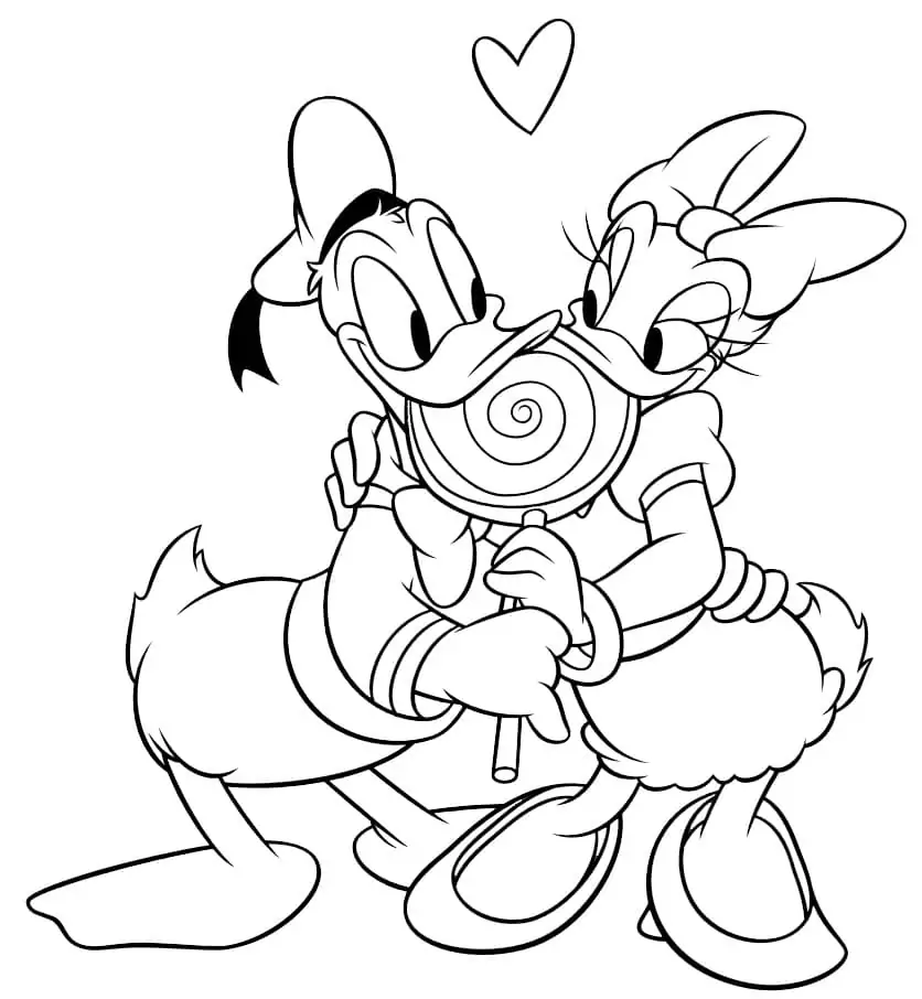 Gänseblümchen und Donald Disney Valentinstag