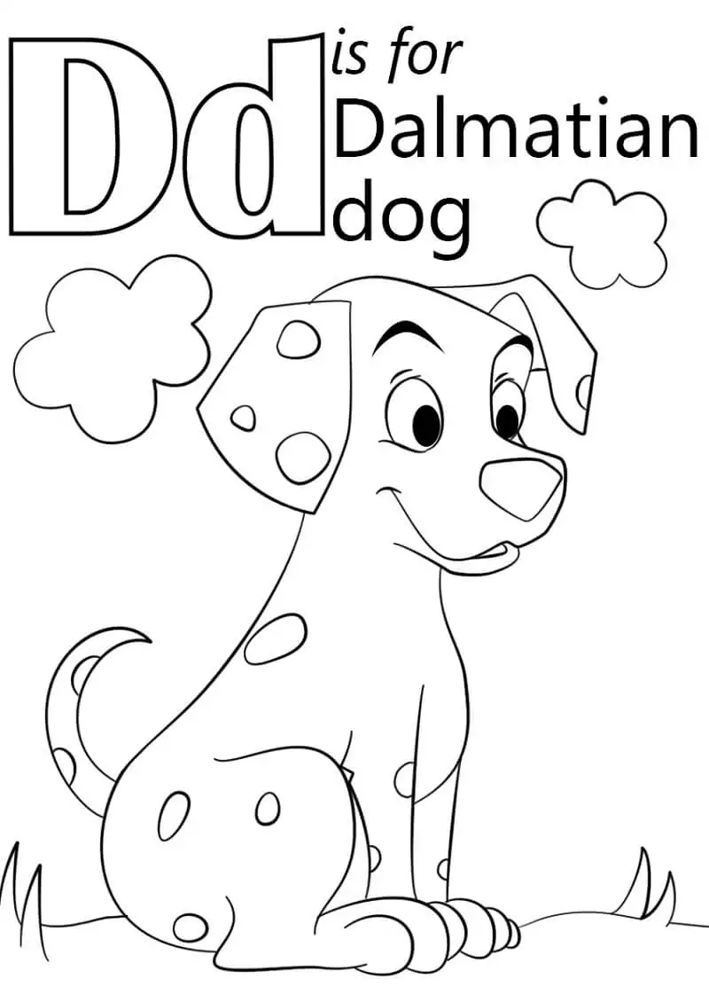 Dalmatian Dog Letter D