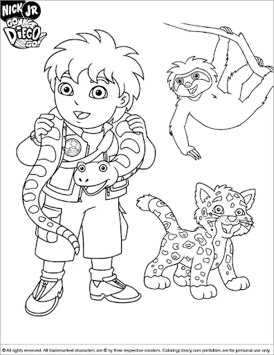 Diego with his animal friends