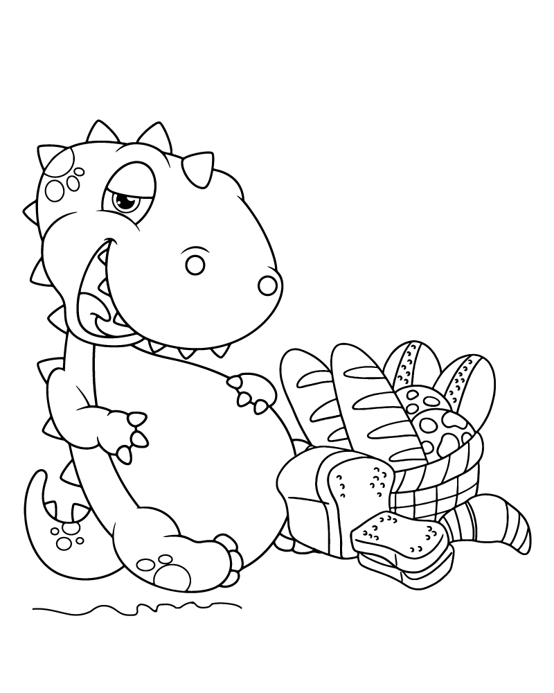 Dino Picnic coloring page-07