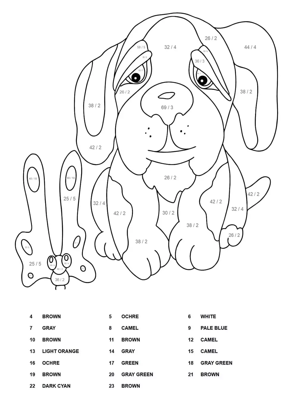 Dog Division Color by Number