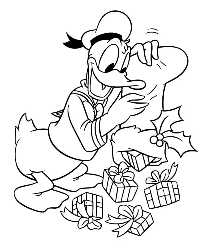 Donald Duck with Christmas Gifts