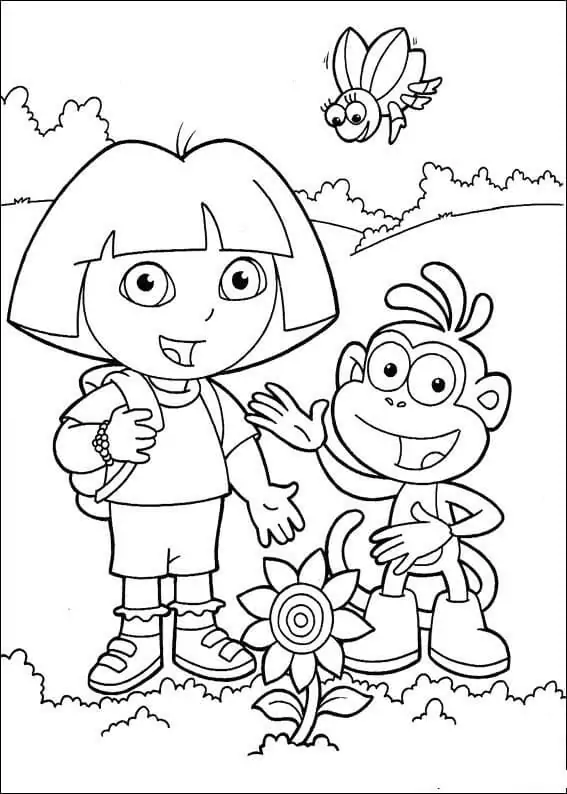 Dora, Boots and Flower