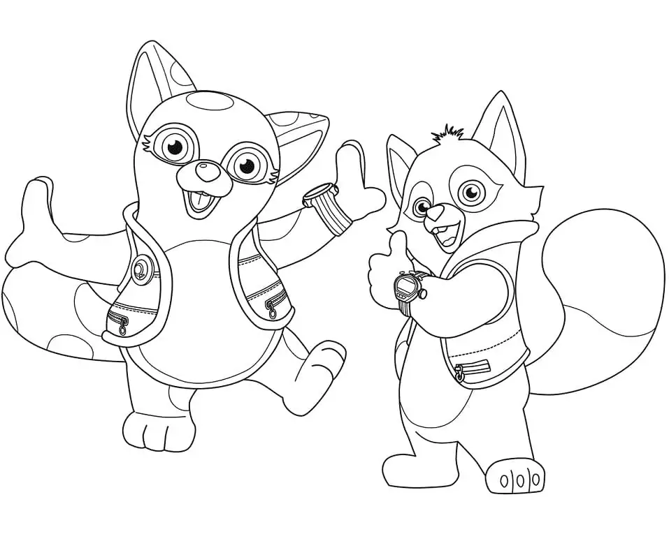 Dotty and Wolfie Coloring Page - Free Printable Coloring Pages for Kids