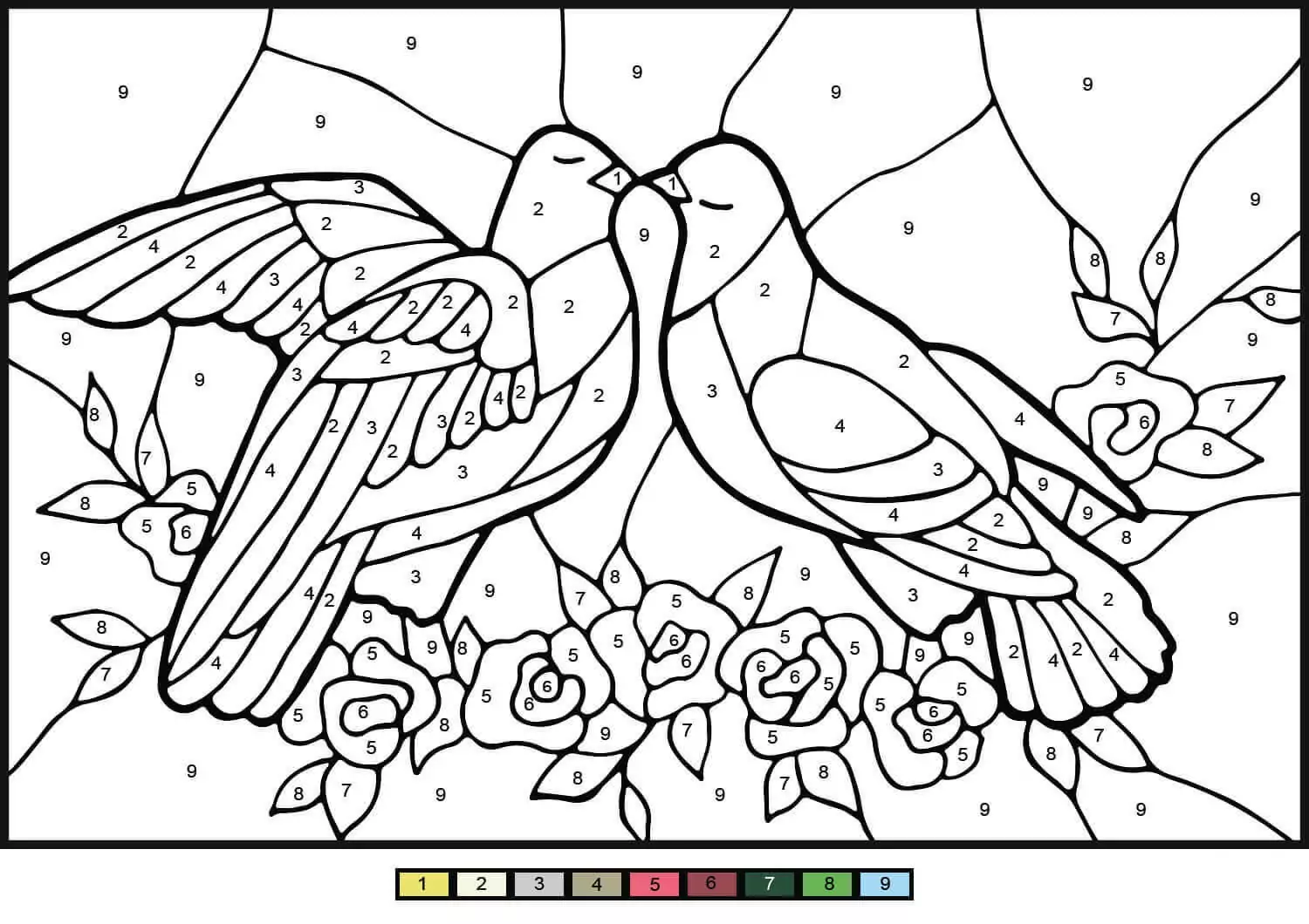 Doves Color by Number