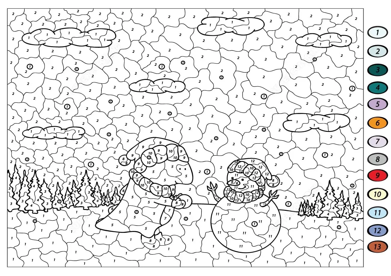 Color by Number - Coloring Pages