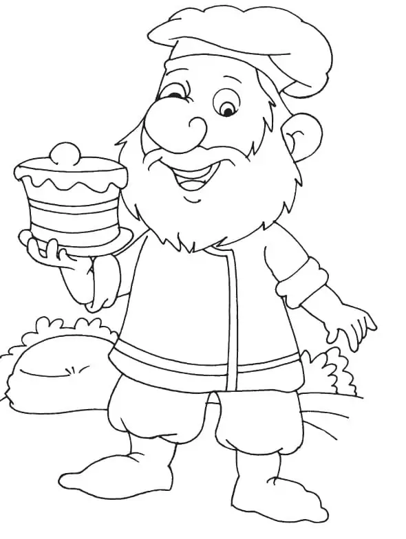 Dwarf with Birthday Cake