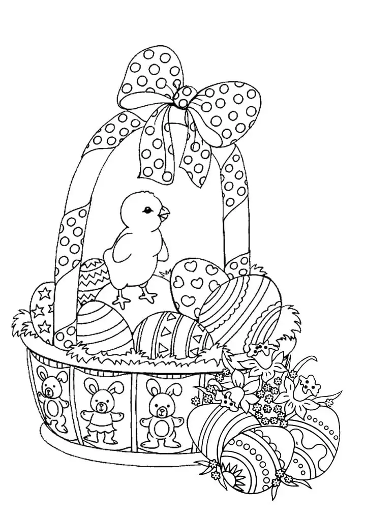 Easter Basket with Chick