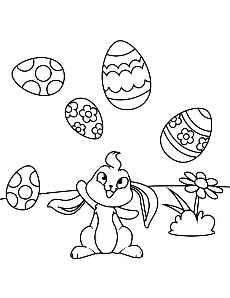Osterhase und Eier